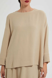 Redtag-Beige-Longsleeve-Blouse-Blouses--