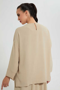 Redtag-Beige-Longsleeve-Blouse-Blouses--