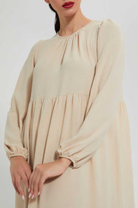 Redtag-Cream-Long-Dress-With-Panels-Dresses--