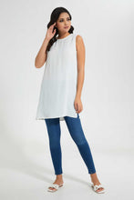 تنزيل الصورة على معرض الصور، Redtag-Off-White-Sleeveless-Blouse-Tops-Women&#39;s-
