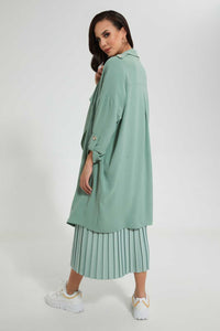 Redtag-Green-Collared-Open-Cardigan-Cardigans--