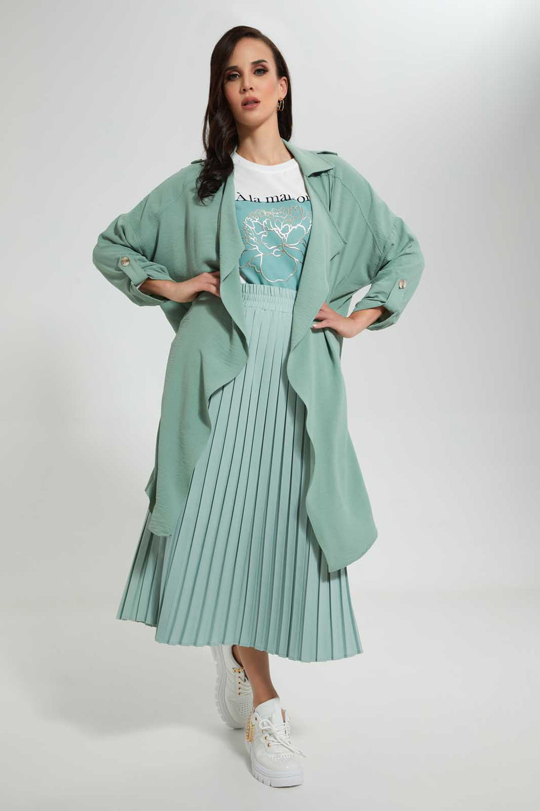 Redtag-Green-Collared-Open-Cardigan-Cardigans--