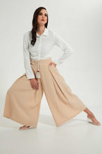 تنزيل الصورة على معرض الصور، Redtag-Beige-Flared-Pants-With-Slit-Skirts--
