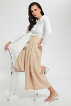 تنزيل الصورة على معرض الصور، Redtag-Beige-Flared-Pants-With-Slit-Skirts--
