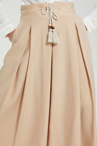 Redtag-Beige-Flared-Pants-With-Slit-Skirts--