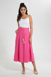 Redtag-Pink-Flared-Pants-With-Slit-Skirts-Women's-