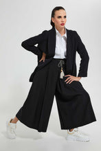 Load image into Gallery viewer, Redtag-Black-Flared-Pants-With-Slit-Skirts--
