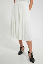 تنزيل الصورة على معرض الصور، Redtag-Cream-Flared-Pleated-Skirt-With-Bow-Tie-Skirts--
