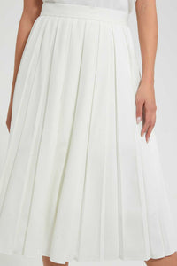 Redtag-Cream-Flared-Pleated-Skirt-With-Bow-Tie-Skirts--