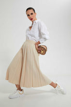 تنزيل الصورة على معرض الصور، Redtag-Beige-Flared-Pleated-Skirt-With-Bow-Tie-Skirts--
