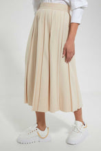 تنزيل الصورة على معرض الصور، Redtag-Beige-Flared-Pleated-Skirt-With-Bow-Tie-Skirts--
