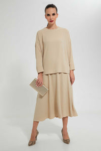 Redtag-Beige-Knee-Length-Skirt-Skirts--