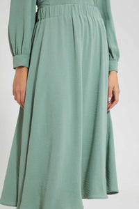 Redtag-Green-Knee-Length-Skirt-Skirts--