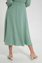 Load image into Gallery viewer, Redtag-Green-Knee-Length-Skirt-Skirts--
