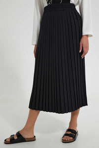 Redtag-Black-Knee-Length-Skirt-Skirts--
