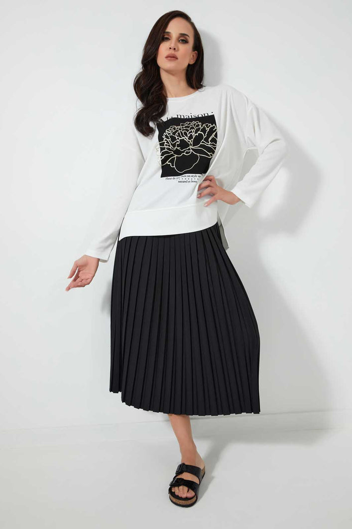 Redtag-Black-Knee-Length-Skirt-Skirts--