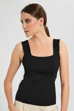 تنزيل الصورة على معرض الصور، Redtag-Black-Jersey-Top-With-Ruffled-Hem-Tops-Women&#39;s-
