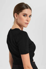 تنزيل الصورة على معرض الصور، Redtag-Black-Y-Neck-With-Front-Adjuster-Top-Tops-Women&#39;s-
