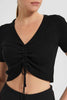 Redtag-Black-Y-Neck-With-Front-Adjuster-Top-Tops-Women's-