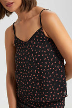 تنزيل الصورة على معرض الصور، Black Pink Cami Top
