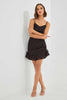 Black Pink Frilled Hem Skirt