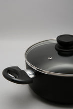 Load image into Gallery viewer, Black Aluminum Nonstick Dutch Oven With Glass Lid (22Cm)
