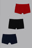 Black/Navy/Burgundy Boxer Briefs (Pack of 3)