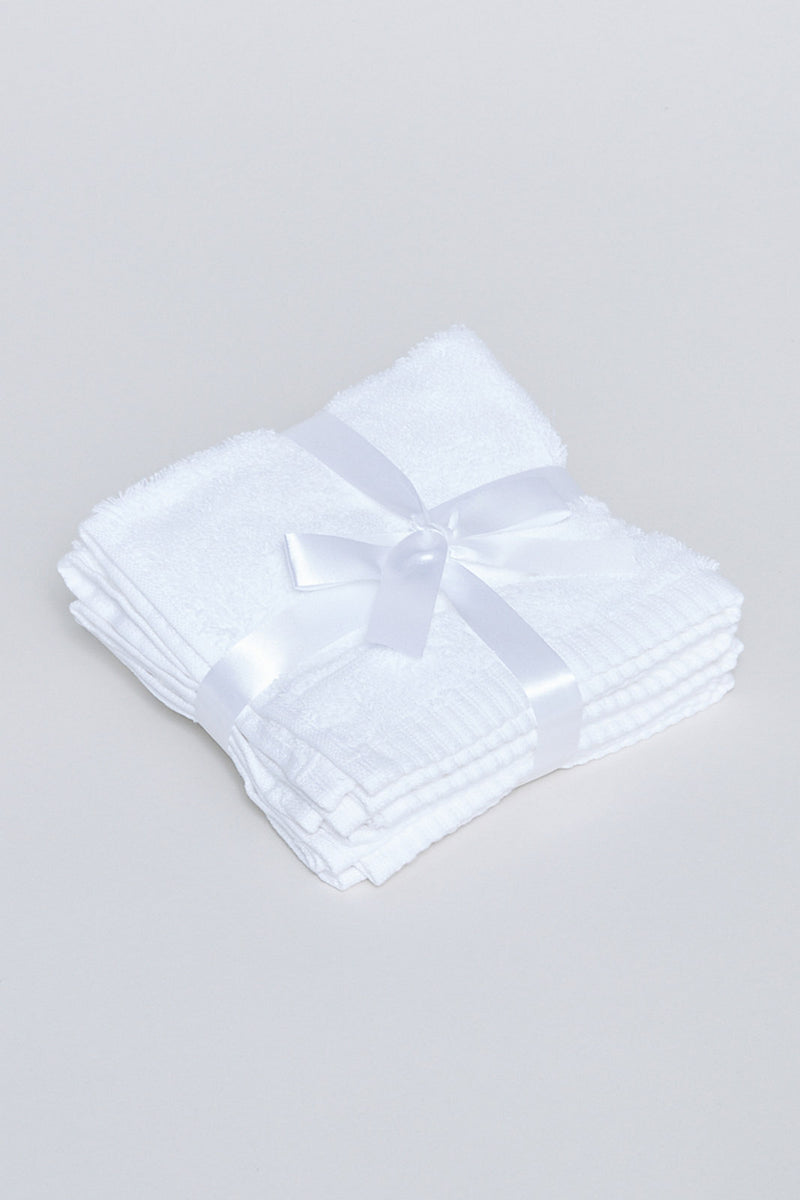 White Soft Cotton Face Towel Set (4 Piece) - REDTAG