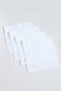 White Soft Cotton Face Towel Set (4 Piece) - REDTAG