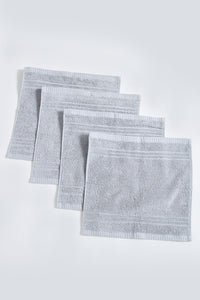 Grey Soft Cotton Face Towel Set (4 Piece) - REDTAG