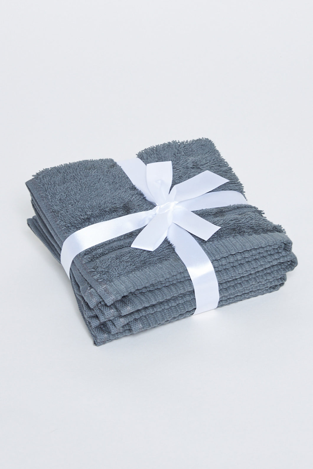 Grey Soft Cotton Face Towel Set (4 Piece) - REDTAG