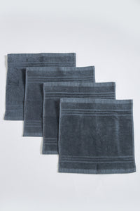 Grey Soft Cotton Face Towel Set (4 Piece) - REDTAG