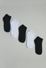 Black/White Plain Ankle Socks (5-Pack)