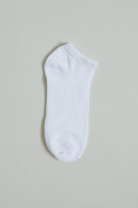 Black/White Plain Ankle Socks (5-Pack)