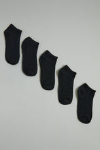 Load image into Gallery viewer, Black Plain Ankle Socks (5-Pack)
