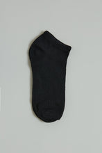 Load image into Gallery viewer, Black Plain Ankle Socks (5-Pack)
