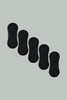 Black Plain Invisible Socks (5-Pack)