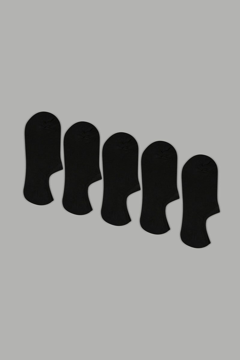 Black Plain Sports Socks (5-Pack)