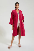 تنزيل الصورة على معرض الصور، Fuschia Kimono Bathrobe - REDTAG
