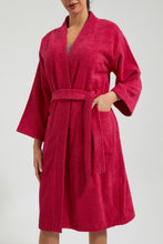 تنزيل الصورة على معرض الصور، Fuschia Kimono Bathrobe - REDTAG
