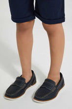 Load image into Gallery viewer, Navy Penny Loafer
