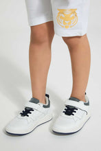 Load image into Gallery viewer, White And Navy Skate Sneaker
