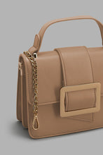 Load image into Gallery viewer, Tan Embellished Crossbody Bag
