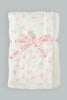 Cream Double-Sided Blanket With Elephant Print