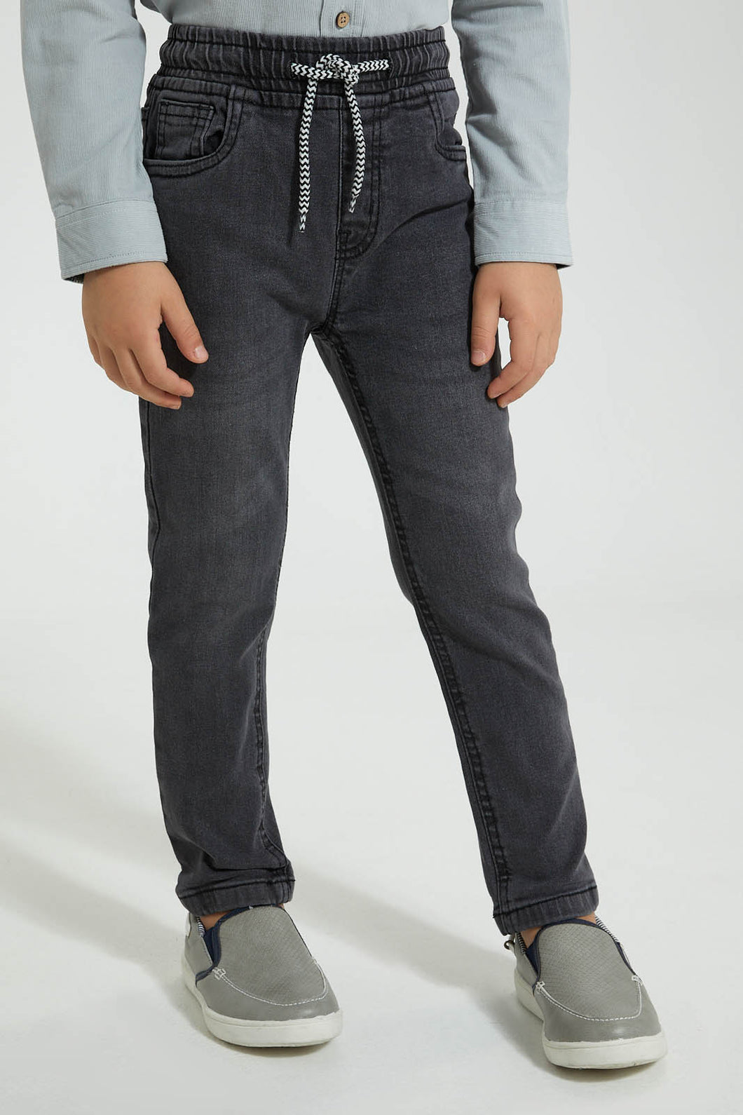 Charcoal Elasticated Waist Jean