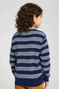 Navy Striped Crew Neck Pullover