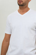 Load image into Gallery viewer, White V-Neck Basic T-Shirt
