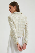 Load image into Gallery viewer, Beige Tweed Biker Jacket
