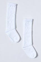 Load image into Gallery viewer, White Long Embossed Socks (Pack of 2)
