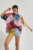 Multicolour Printed Mesh T-Shirt